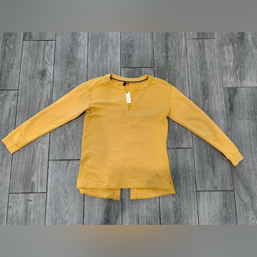 NWT Anthropologie Pilcro Mustard Yellow/Gold Spit Hem Tunic - Size S